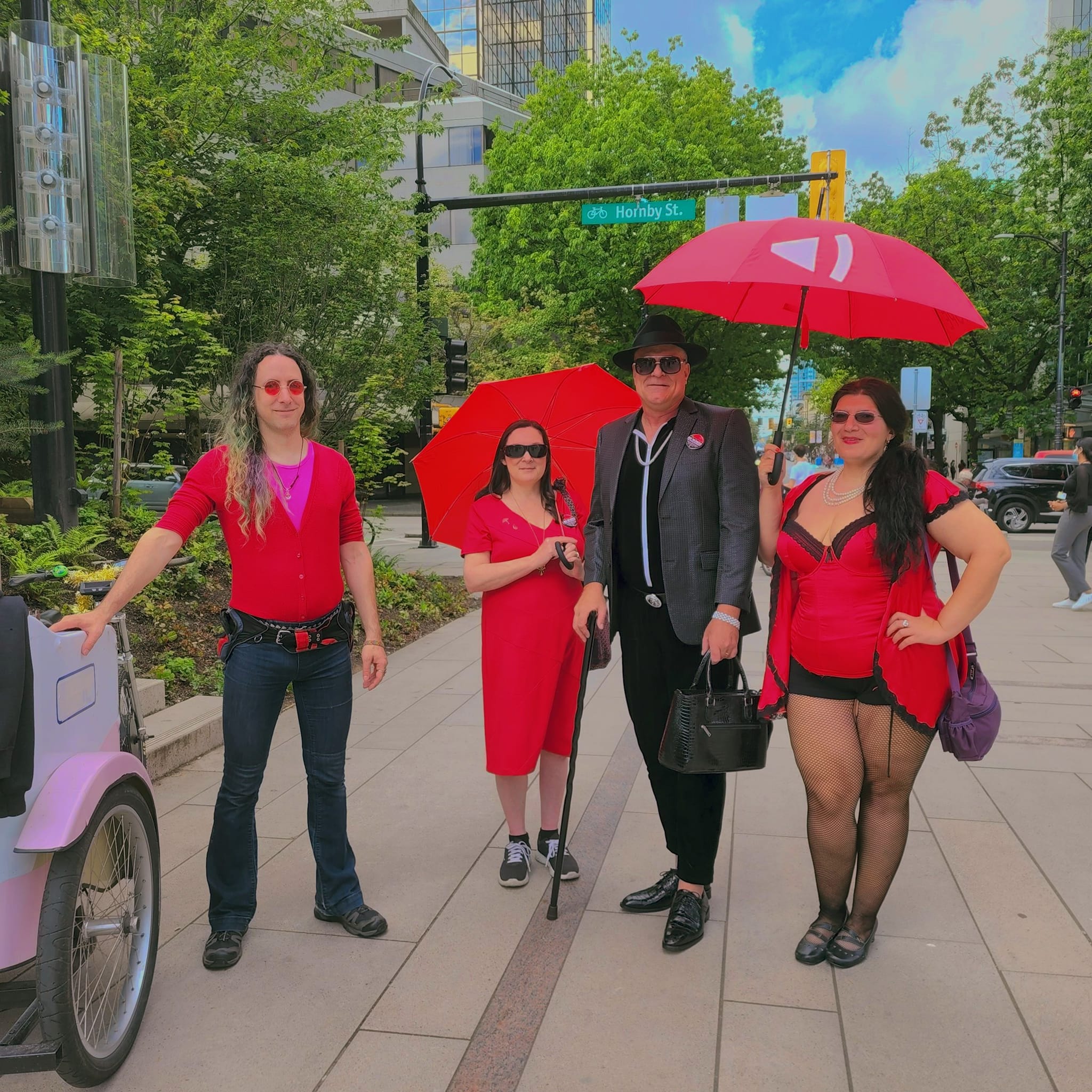 Kemal from Tikki-Tikki with Kerry Porth, Andrew Sorfleet, Louise Boilevin. Photo: Louise Boilevin