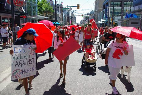There were approximately 100 marchers at the peak of the parade. Photo: Elaine Ayres